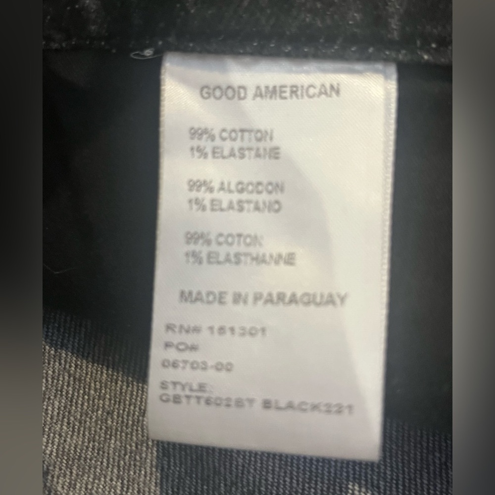 GOOD AMERICAN Good Boy Side Slit Straight Jeans Black Gray Wash size 8/29 - Picture 11 of 11